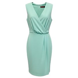 Max Mara Mintgrünes ärmelloses Crepe-Midikleid