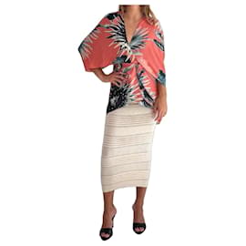 Adriana Degreas Silk Floral Top Salmon - Autre Marque