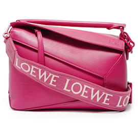 Borsa a spalla in pelle Loewe Puzzle Edge 2-in-1 in rosa