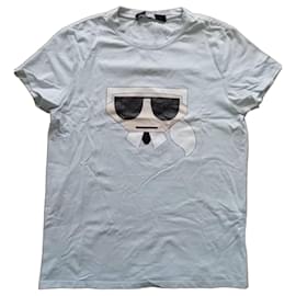 T-shirt Karl Lagerfeld azzurro chiaro in cotone