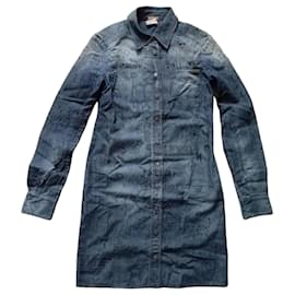 John Galliano Denim Minikleid in Blau