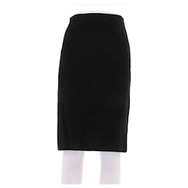 Falda midi de lana negra Prada Talla 42