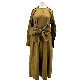 Proenza Schouler Maxikleid Khaki mit Taillenzug