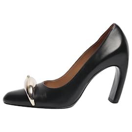 Zapatos de tacón perforados de cuero negro - talla EU 38,5 - Tory Burch