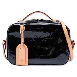 Borsa a tracolla Santa Monica in Vernis Monogram nero di Louis Vuitton