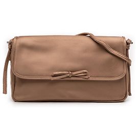 Pochette Leopolda in satin marrone usurato di Balenciaga