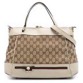 Borsa Mayfair in tela GG beige di Gucci