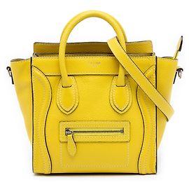 Céline Borsa da viaggio Celine in pelle di vitello grana gialla Nano