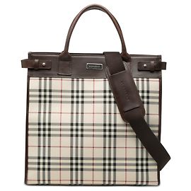 Beige Burberry Haus-Check Canvas Umhängetasche