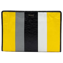 Clutch Bazar in agnello giallo Balenciaga