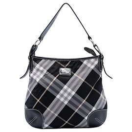 Hobo in tela a quadri Supernova nera di Burberry