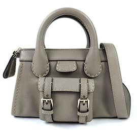 Chloé Edith Mini Borsa - Borsa in pelle grigia