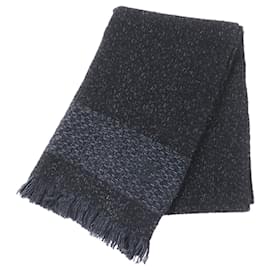 Chanel Cashmere-Mischung Schal in Schwarz und Blau
