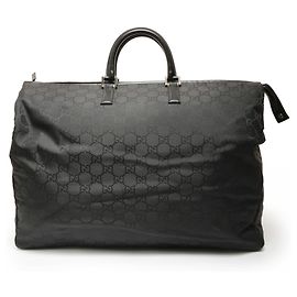 Borsa Boston in tela GG Gucci nera