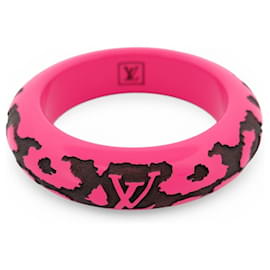 NUOVO BRACCIALE LOUIS VUITTON LEO MONOGRAM LOGO LV IN LEGNO LACCATO ROSA - Louis Vuitton
