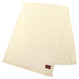 Grande scialle in lana e seta GG jacquard con frange - Gucci