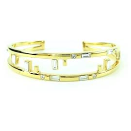 Pulsera bangle Fendi First FF Motif con rhinestones