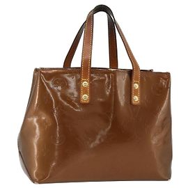 LOUIS VUITTON Borsa a Mano Monogram Vernis Reade PM Bronzo M91146 LV Auth BSZ490