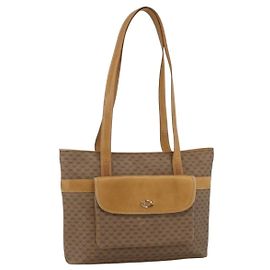 Gucci Bolso tote Micro GG Supreme de PVC beige y dorado Auth ki6597