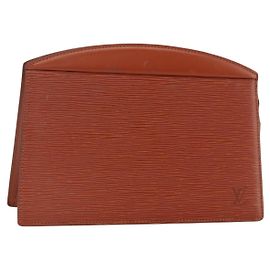 LOUIS VUITTON Bolsa Crete Epi Marrón M48403 LV Auth BSZ488