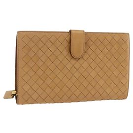 Lange Geldbörse aus Leder Intrecciato Beige Auth AMZ568A von BOTTEGA VENETA