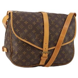 LOUIS VUITTON Monogram Saumur 35 Schultertasche M42254 LV Auth ki6465
