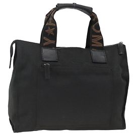Borsa a mano FENDI in tela nera e argento Auth BA11699