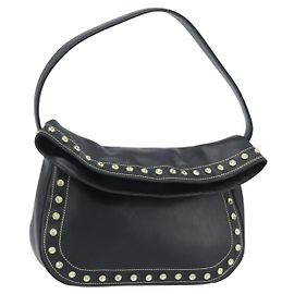 Borsa a mano Gianni Versace in nylon nero e oro Auth bs34097