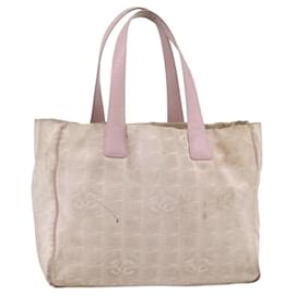 CHANEL Nuova Borsa Tote da Viaggio Nylon Rosa Oro CC Auth BA11645