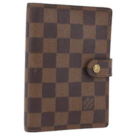 LOUIS VUITTON Copertura Agenda Giornaliera Damier Ebene PM R20700 LV Auth SW2194