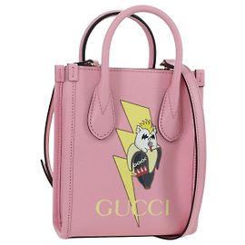 GUCCI Bananya Mini Borsa Tote in Pelle 2in1 Rosa Oro 671623 Auth AMZ535M