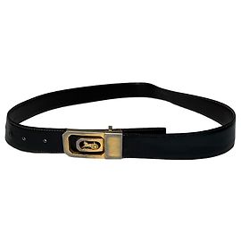 Céline Vintage Celine Paris Leder Gürtel Schwarz / Braun