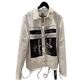 Rick Owens Snap Jacke Denim Weiß Größe S