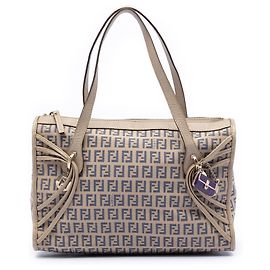 Beige Zucchino Canvas Tote von Fendi