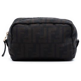 Pochette in tela Zucca marrone Fendi