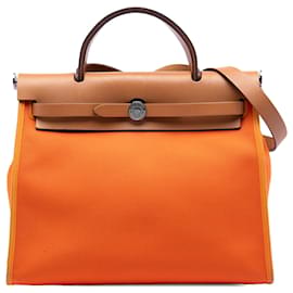 Hermès Arancione Toile Herbag Zip 31