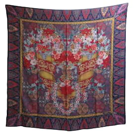 SCIALLE VINTAGE CHRISTIAN DIOR MULTICOLOR 130CM SCIALLE IN LANA E SETA