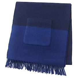 Cashmere-Seidenstola in Blau und Marine von Hermès