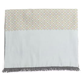 Stola reversibile in seta angora grigia Hermès