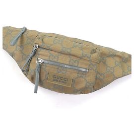 Borsa a tracolla in nylon khaki Gucci