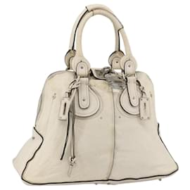 Chloé Borsa a mano Chloe Paddington in pelle bianca e argento Auth BSZ323