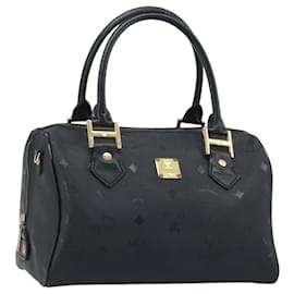 Borsa MCM Logogram Vicetos PVC Nero Oro Auth BA11589
