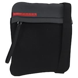 Borsa a spalla sportiva PRADA in tela nera e argento autentica 173881