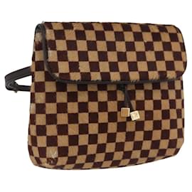 LOUIS VUITTON Borsa Gazelle Damier Sauvage in pelle Harako Marrone M92130 Auth ka3269