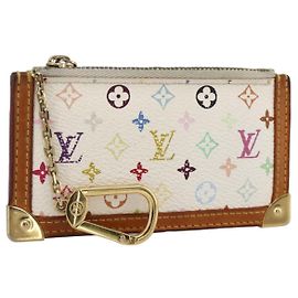 LOUIS VUITTON Pochette Cles Monogram Multicolore Borsa Bianca M92655 Auth bs34172