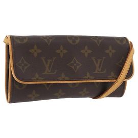 LOUIS VUITTON Pochette Twin PM Monograma Bolsa de Ombro M51854 LV Auth BA11631