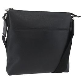 Borsa a Spalla in Pelle Nera e Argento GUCCI 394915 Auth ka3437