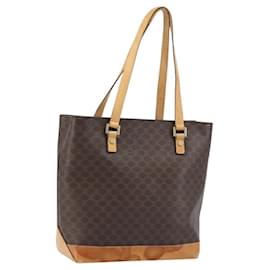 CELINE Macadam Canvas Tote Bag aus PVC-Leder in Braun-Gold Auth BSZ496 - Céline