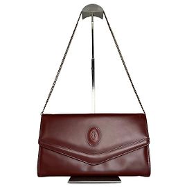 Borsa a spalla in pelle Cartier vintage bordeaux