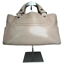 Borsa Boogie in pelle vintage Celine Paris beige e marrone - Céline
